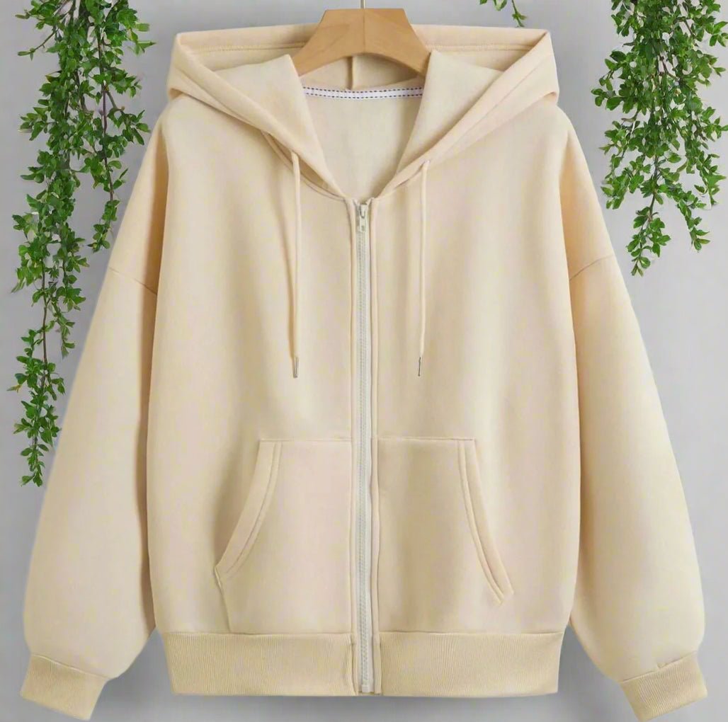 Plain Beige Zipper