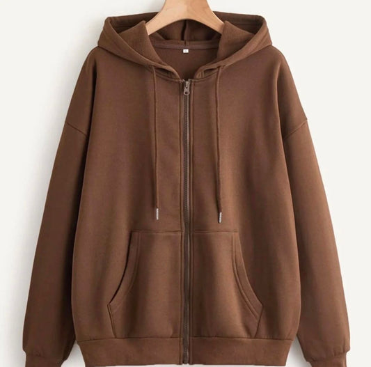 Plain Dark Brown Zipper