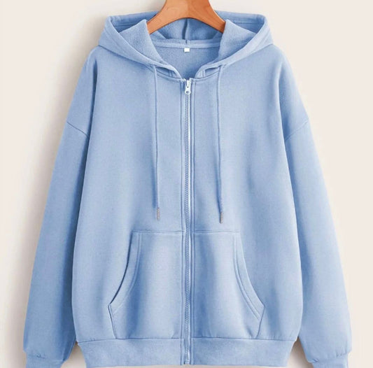 Plain Sky Blue Zipper