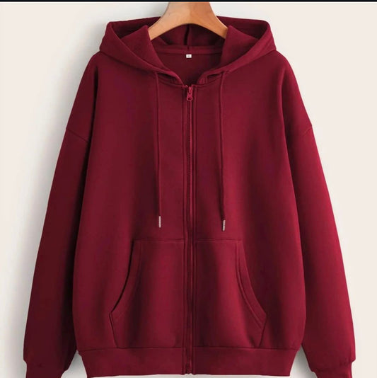 Plain Maroon Zipper