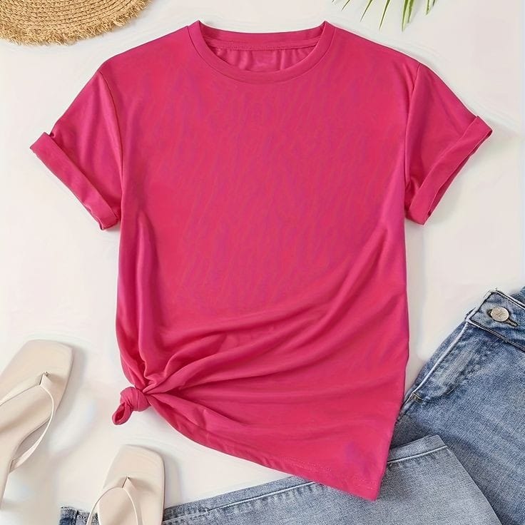 Hot Pink Round Neck