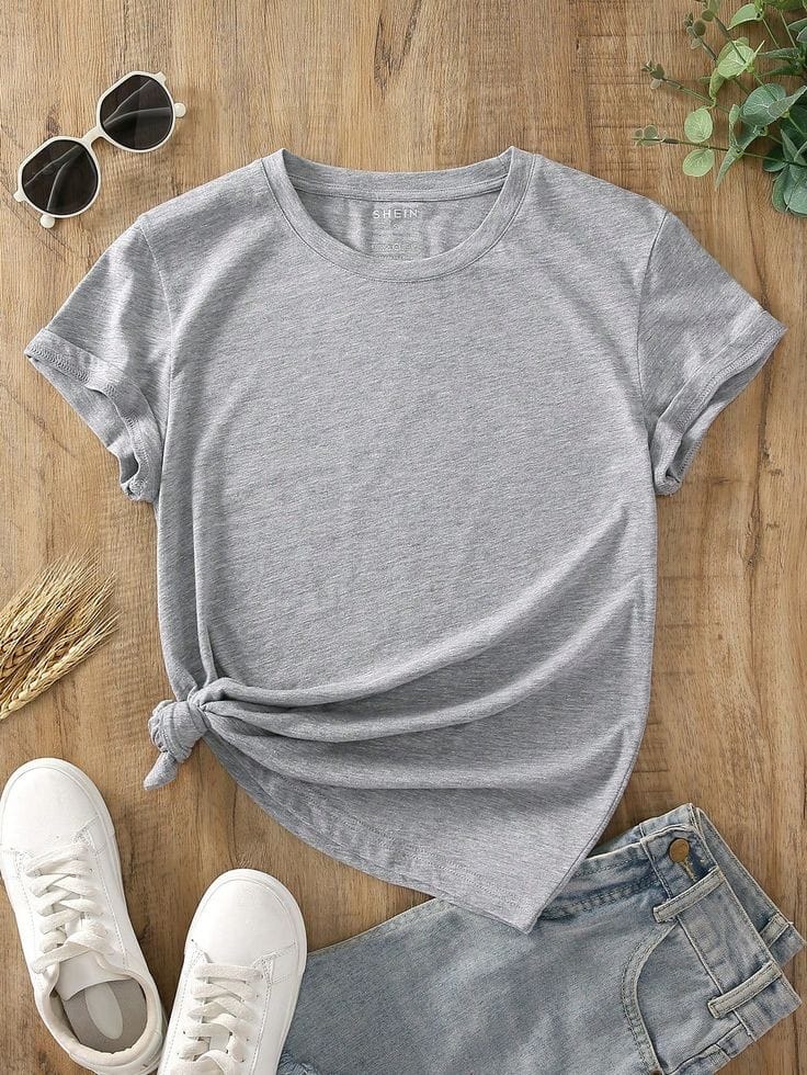 Grey Round Neck