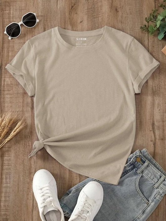 Beige Round Neck