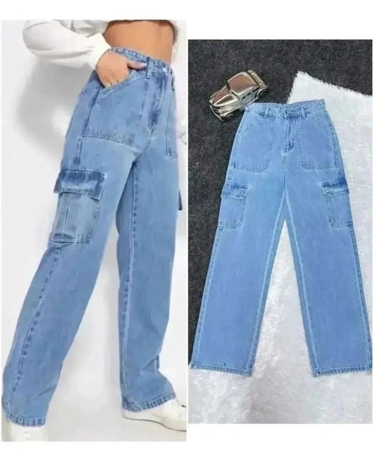 Wide Leg Cargo Jeans